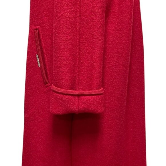 Geiger Austria Vintage Red Boiled Wool Full Length Classic Overcoat Size 36 - Picture 7 of 15